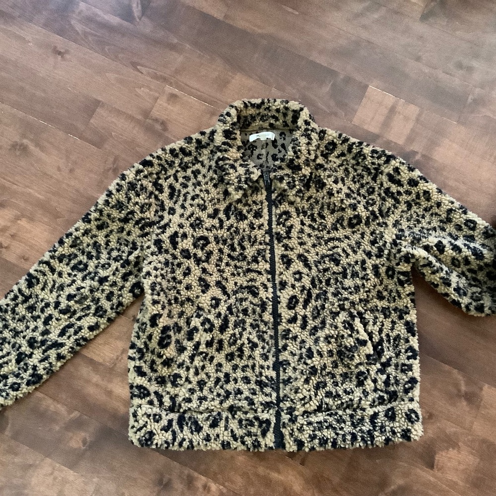 Madewell Faux Shearling Leopard-Print Jacket